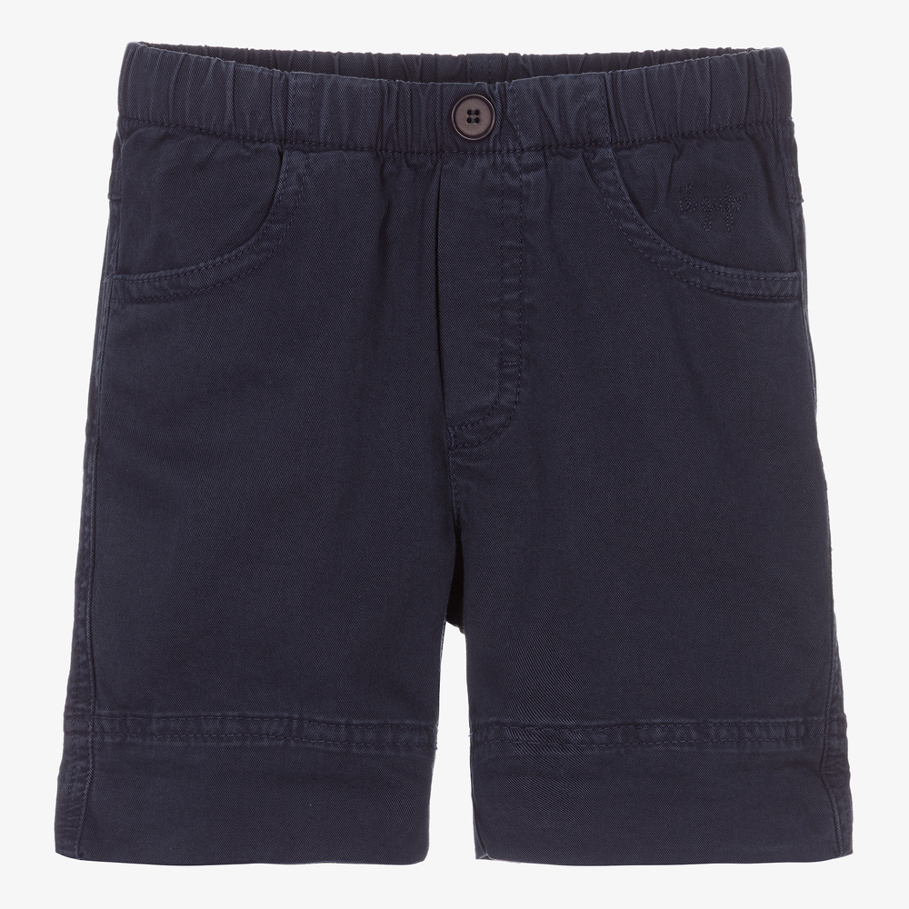 Il Gufo-Boys Blue Twill Shorts | Childrensalon Outlet