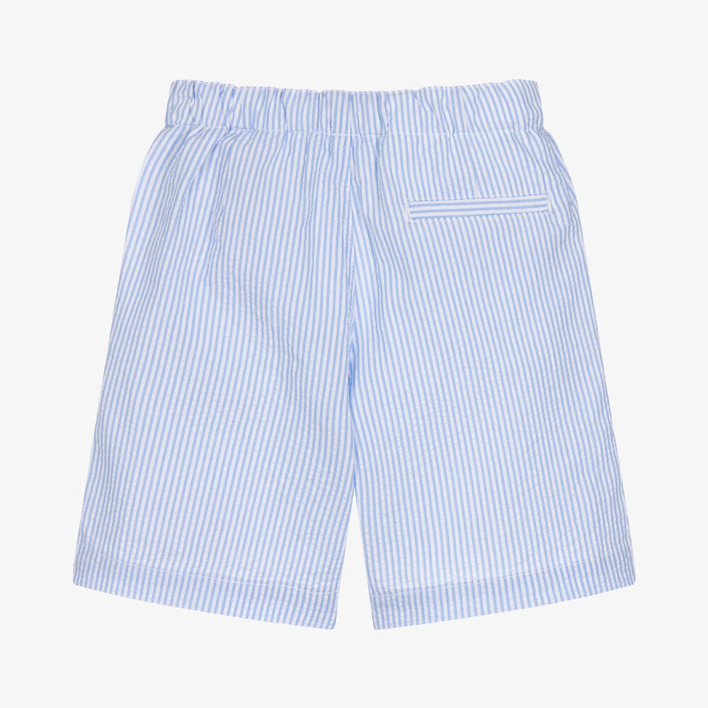 Il Gufo Boys Blue White Striped Cotton Shorts Childrensalon Outlet