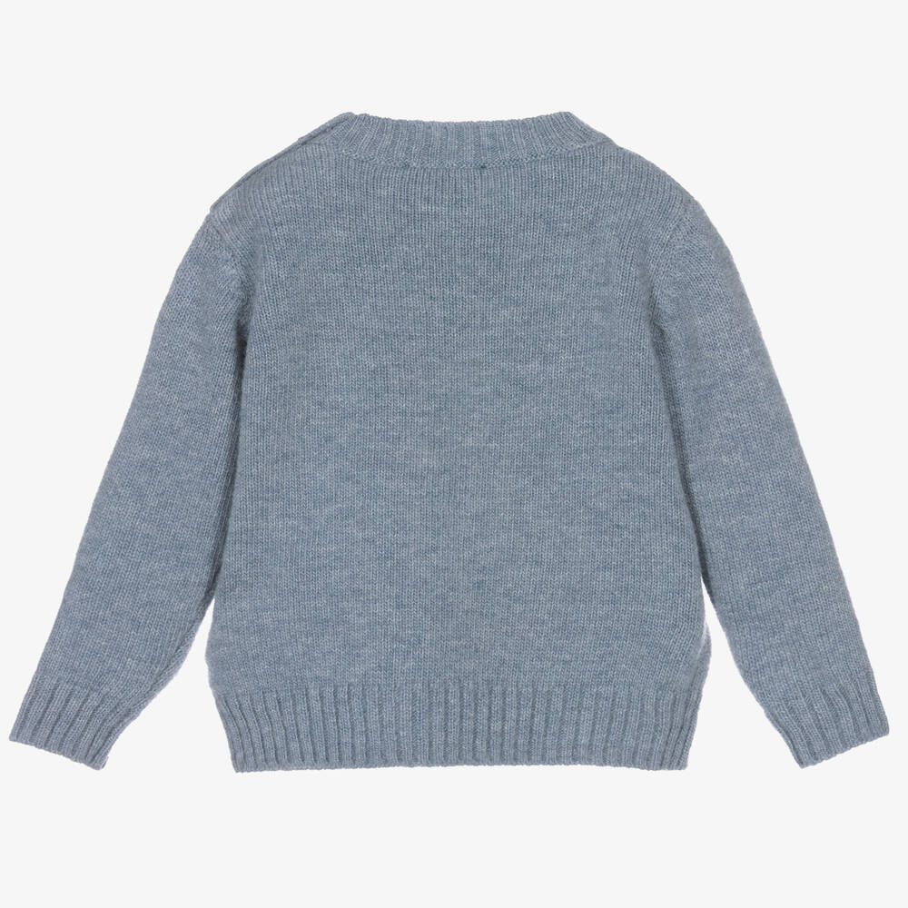 Il Gufo-Голубой шерстяной свитер с пони | Childrensalon Outlet