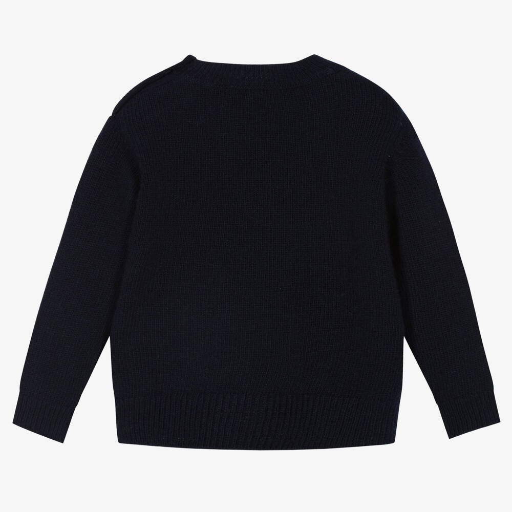 إيل غوفو-كنزة صوف مارينو محبوك لون كحلي للأولاد | Childrensalon Outlet