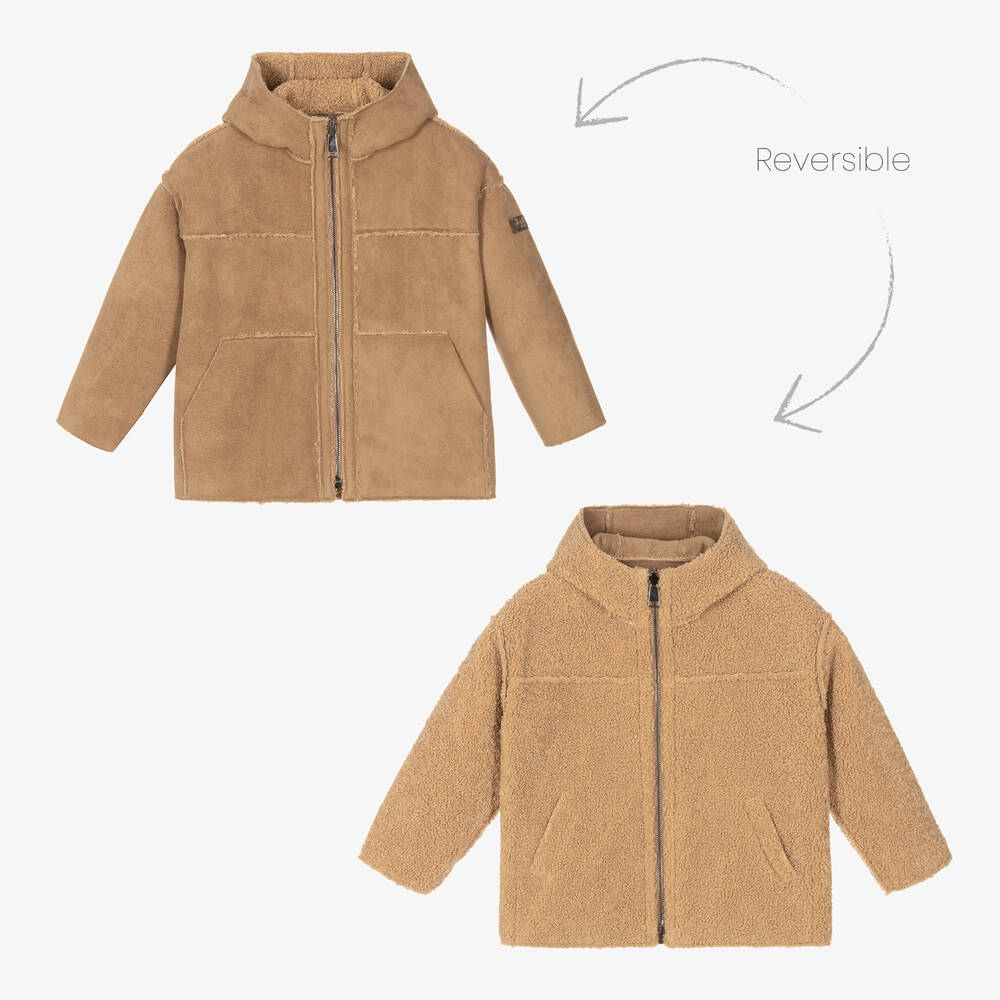 Il Gufo - Boys Brown Hooded Jacket | Childrensalon