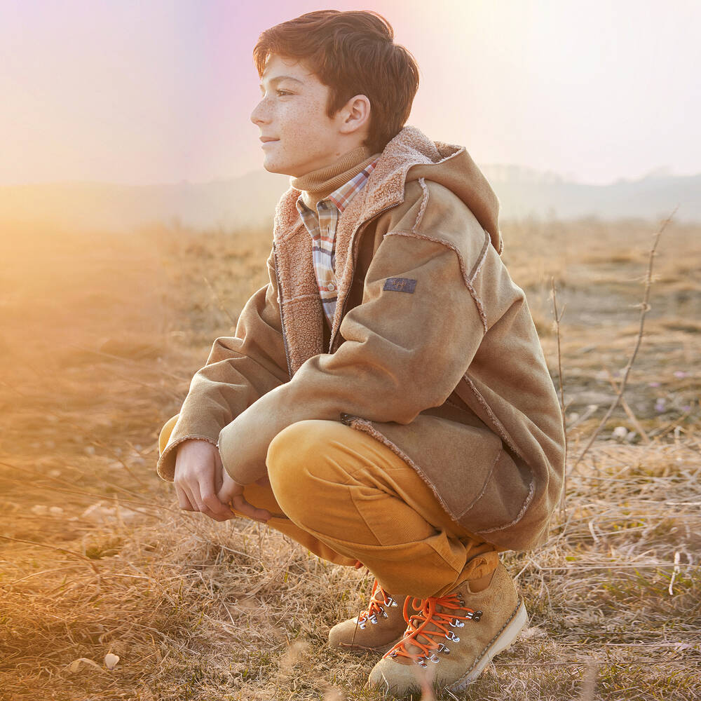 Il Gufo-Boys Brown Hooded Jacket | Childrensalon Outlet