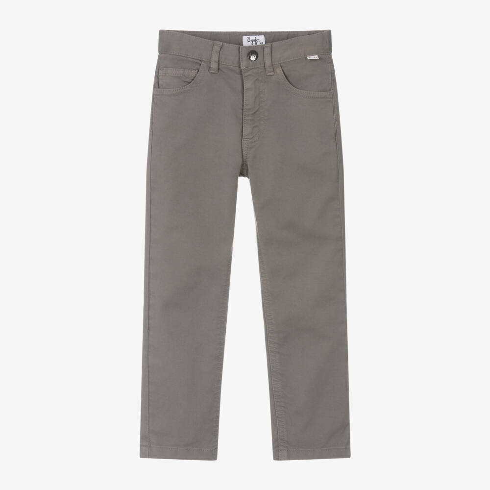 Il Gufo-Boys Charcoal Cotton Trousers | Childrensalon Outlet