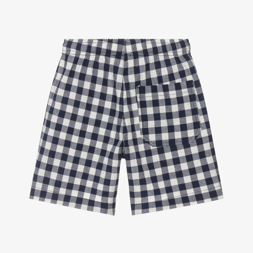Il Gufo-شورت كلاسيكي أزرق بنقشة مربعات للأولاد | Childrensalon Outlet