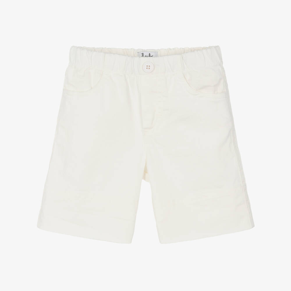 Il Gufo-Boys Classic Ivory Cotton Shorts | Childrensalon Outlet