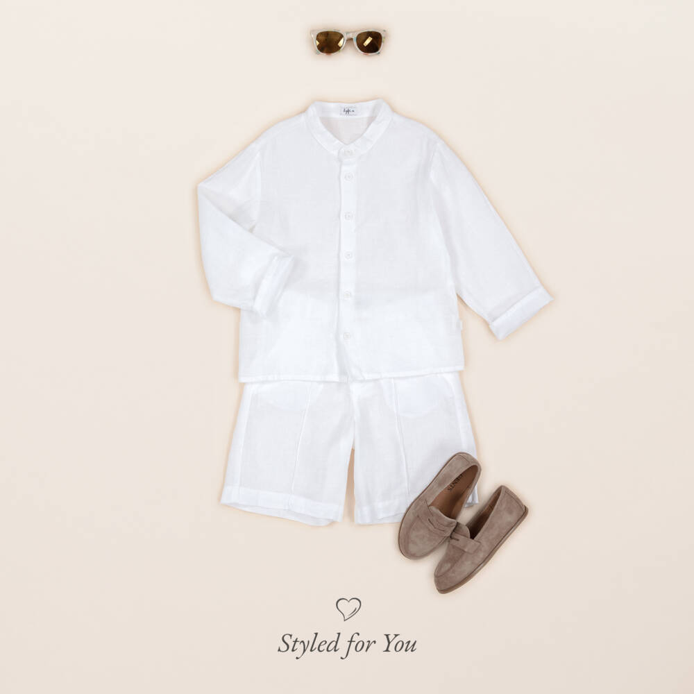Il Gufo-Boys Classic White Linen Ensemble | Childrensalon Outlet
