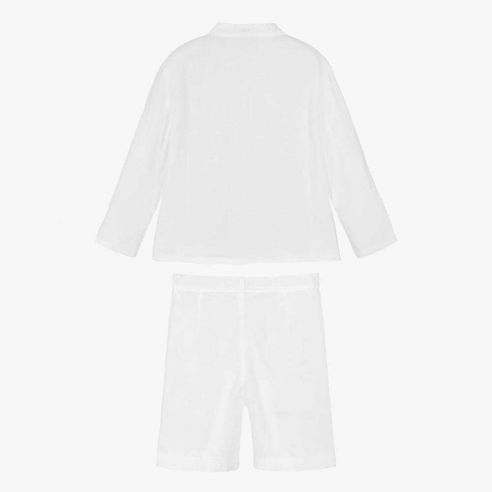 Il Gufo-Boys Classic White Linen Ensemble | Childrensalon Outlet