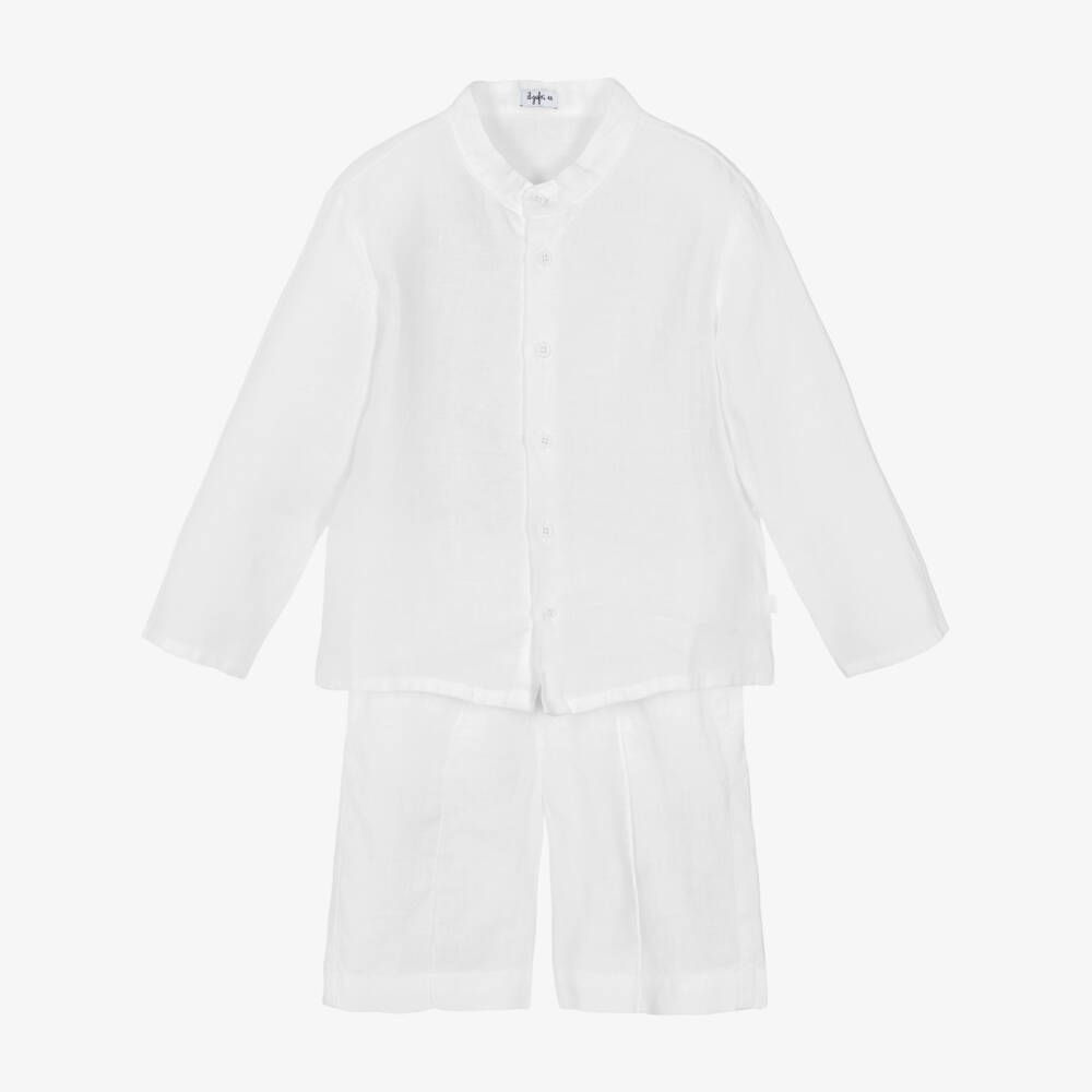 Il Gufo-Boys Classic White Linen Ensemble | Childrensalon Outlet