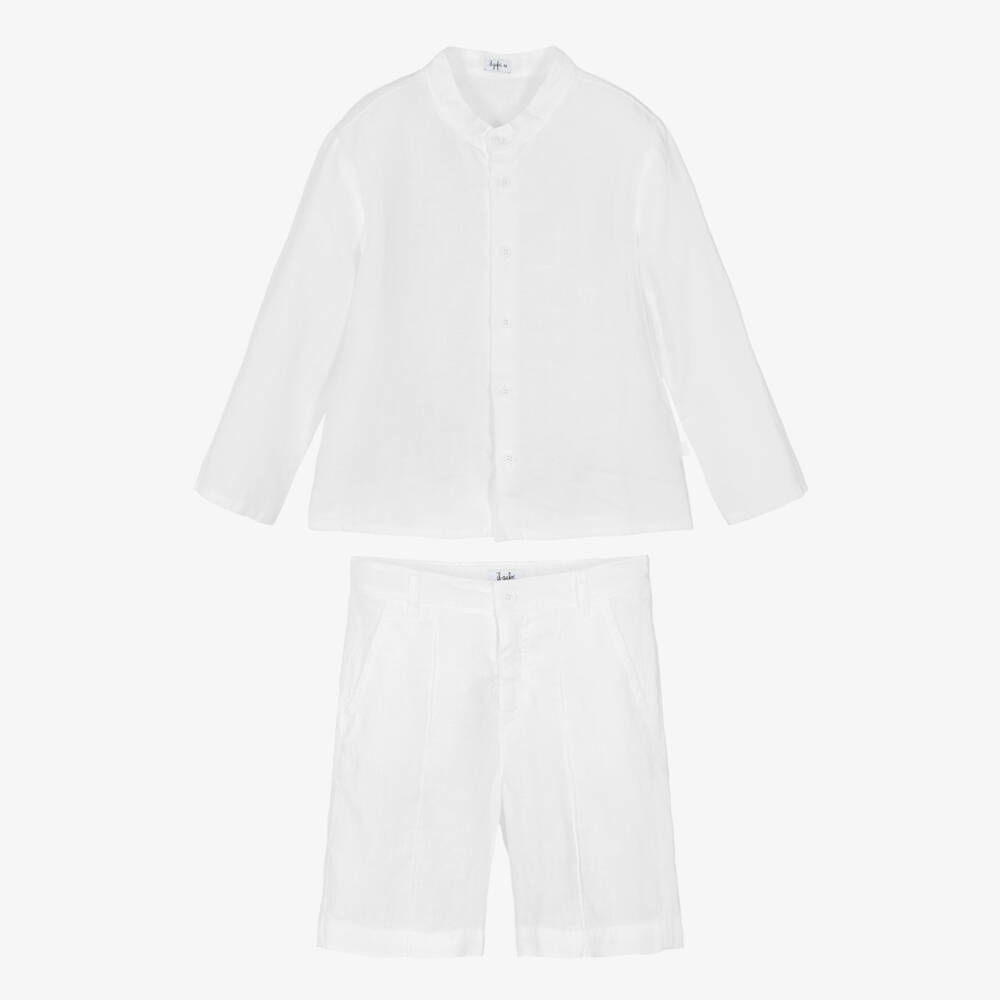 Il Gufo-Boys Classic White Linen Ensemble | Childrensalon Outlet