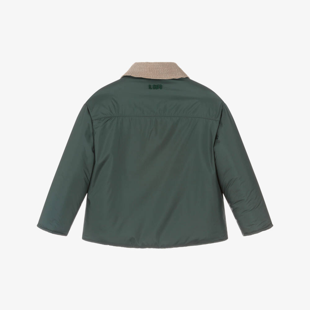Il Gufo-Boys Corded Collar Green Jacket | Childrensalon Outlet