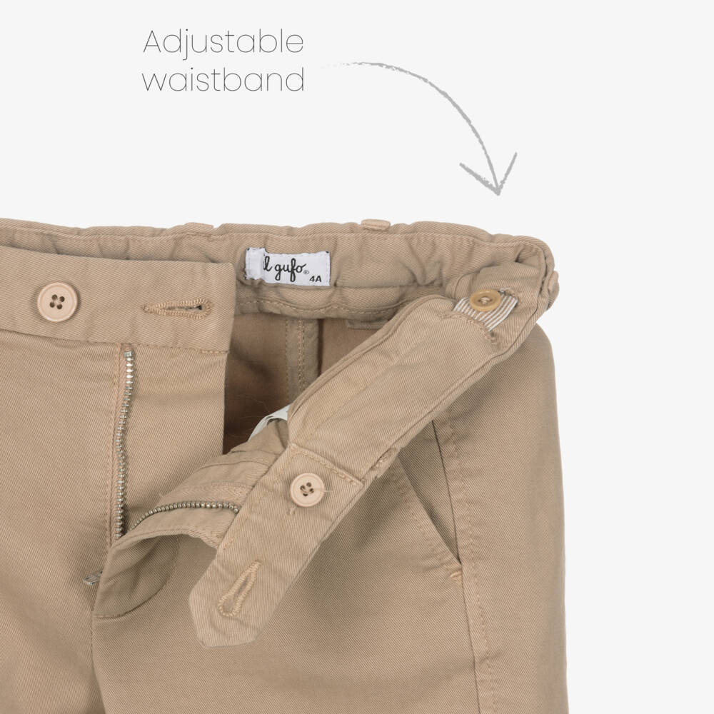 Il Gufo-Boys Cotton Beige Trousers | Childrensalon Outlet