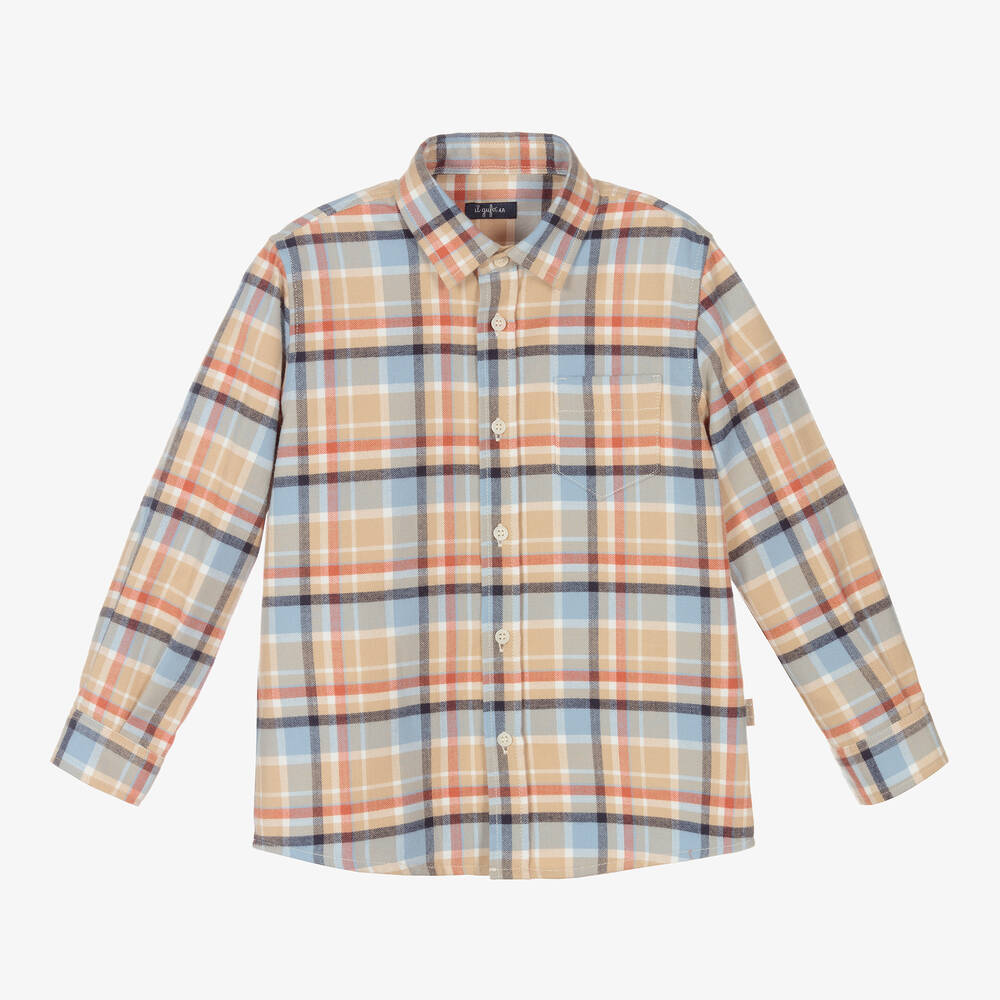 Il Gufo - Boys Cotton Checked Shirt | Childrensalon