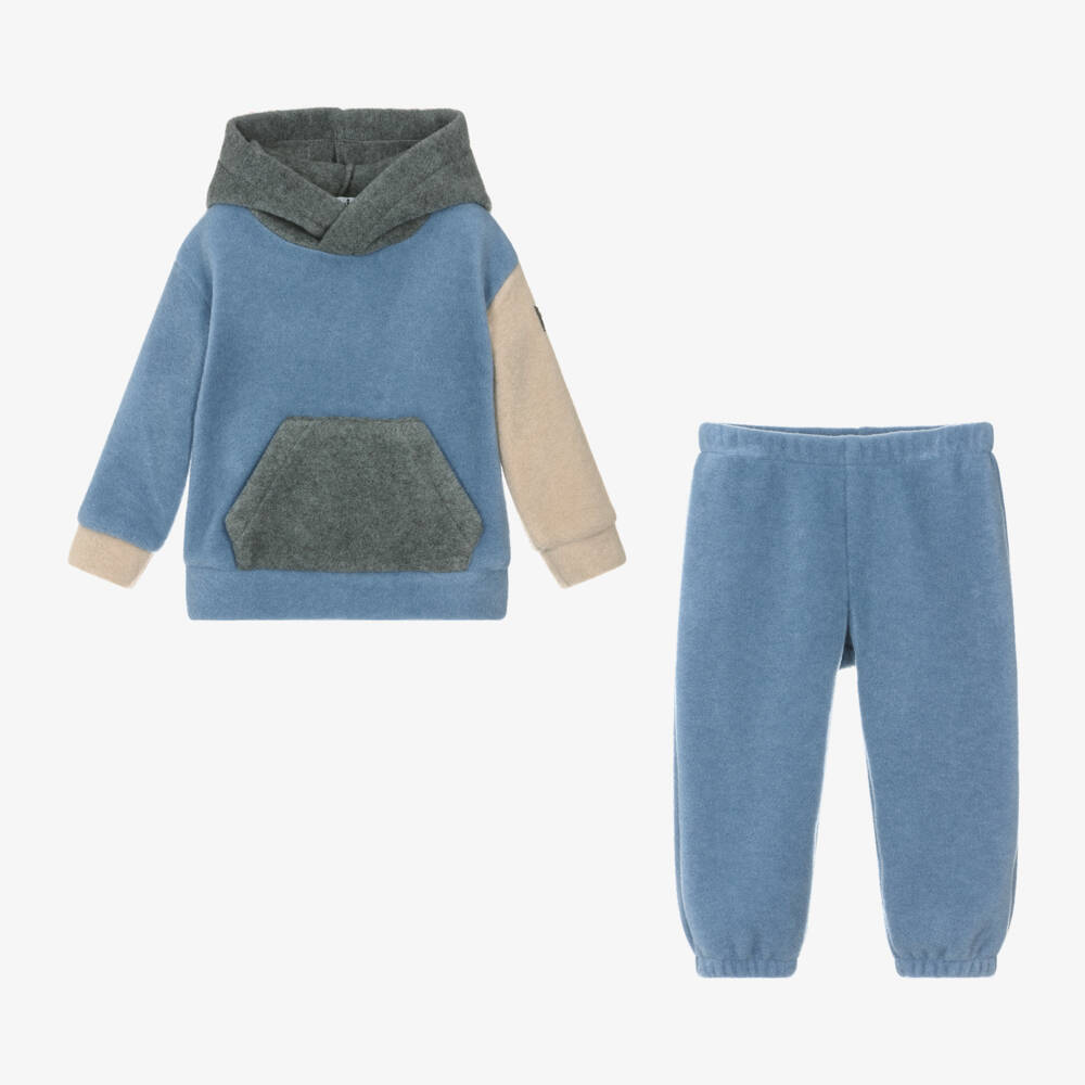 Il Gufo-Boys Cozy Blue Block Fleece Set | Childrensalon Outlet