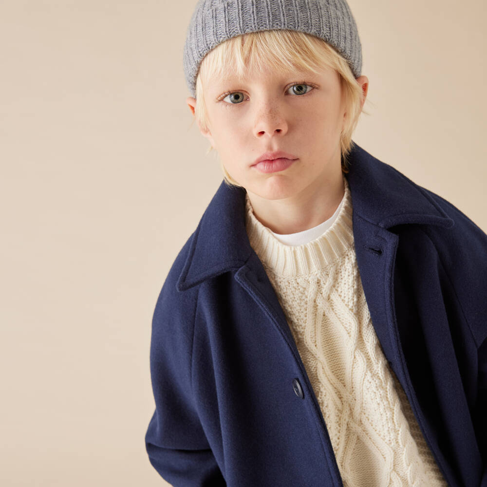 Il Gufo-بلوفر صوف وقطن محبوك لون عاجي للأولاد | Childrensalon Outlet