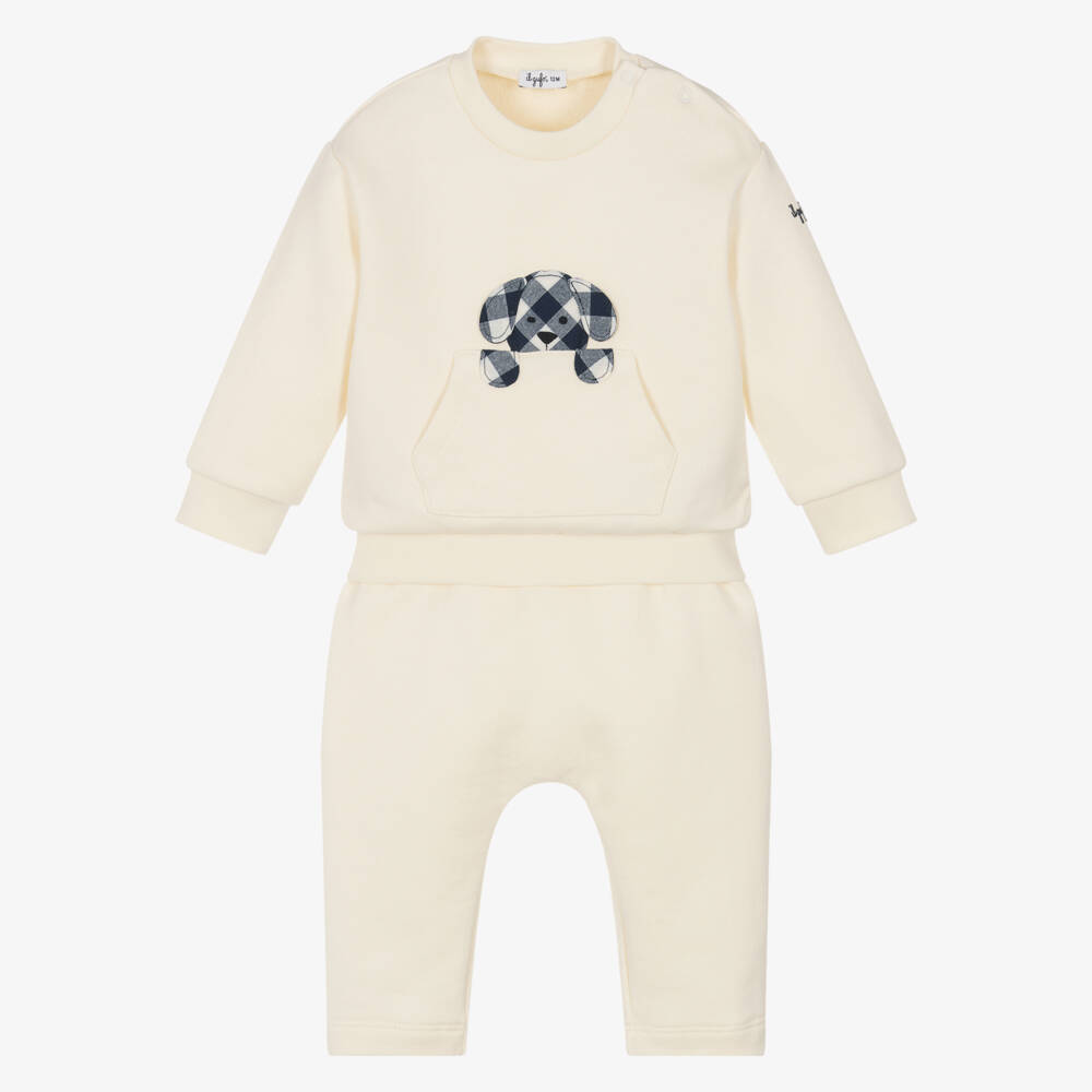 Il Gufo-Boys Creamy Dog Jersey Ensemble | Childrensalon Outlet