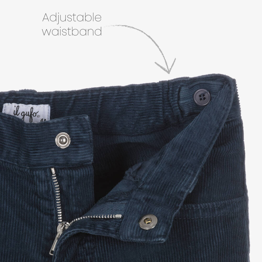 Il Gufo-Boys Dark Blue Corduroy Pants | Childrensalon Outlet
