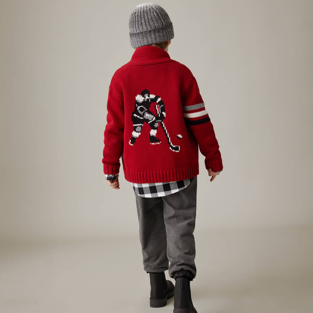 Il Gufo-بنطلون كاجوال مزيج فيسكوز لون رمادي داكن | Childrensalon Outlet