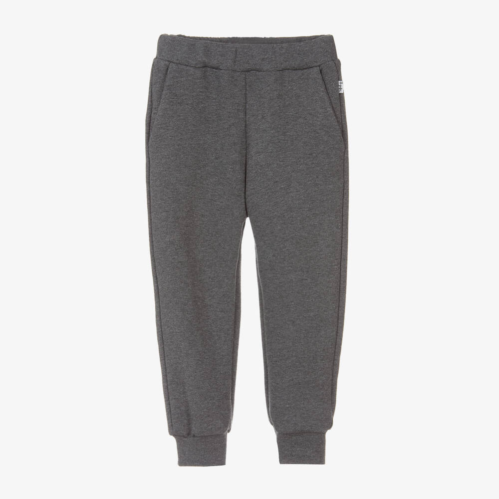 Il Gufo-Boys Dark Grey Cotton Jersey Joggers | Childrensalon Outlet