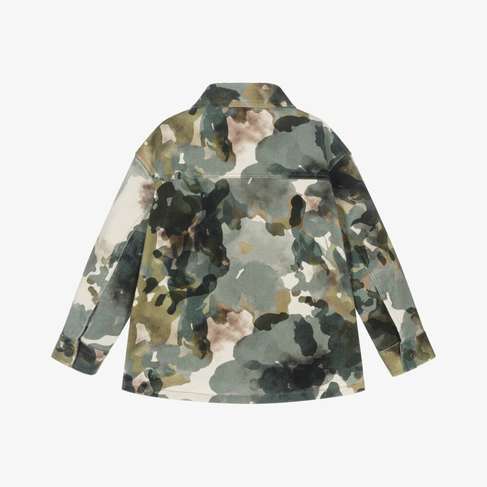 Il Gufo-Boys Durable Green Camouflage Coat | Childrensalon Outlet