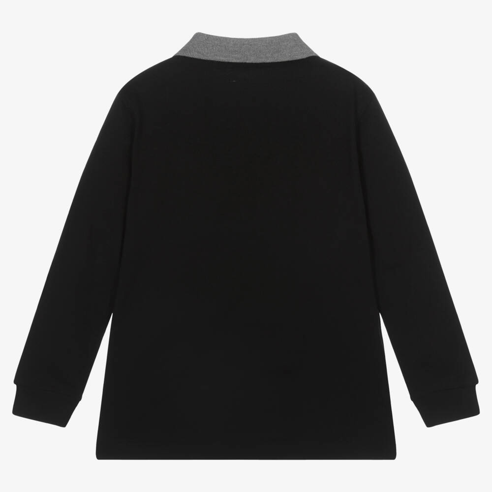 Il Gufo-بولو قطن أسود أنيق للأولاد | Childrensalon Outlet