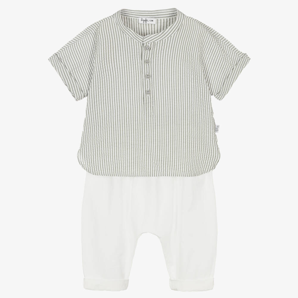 Il Gufo-Boys Elegant Grey & White Ensemble | Childrensalon Outlet