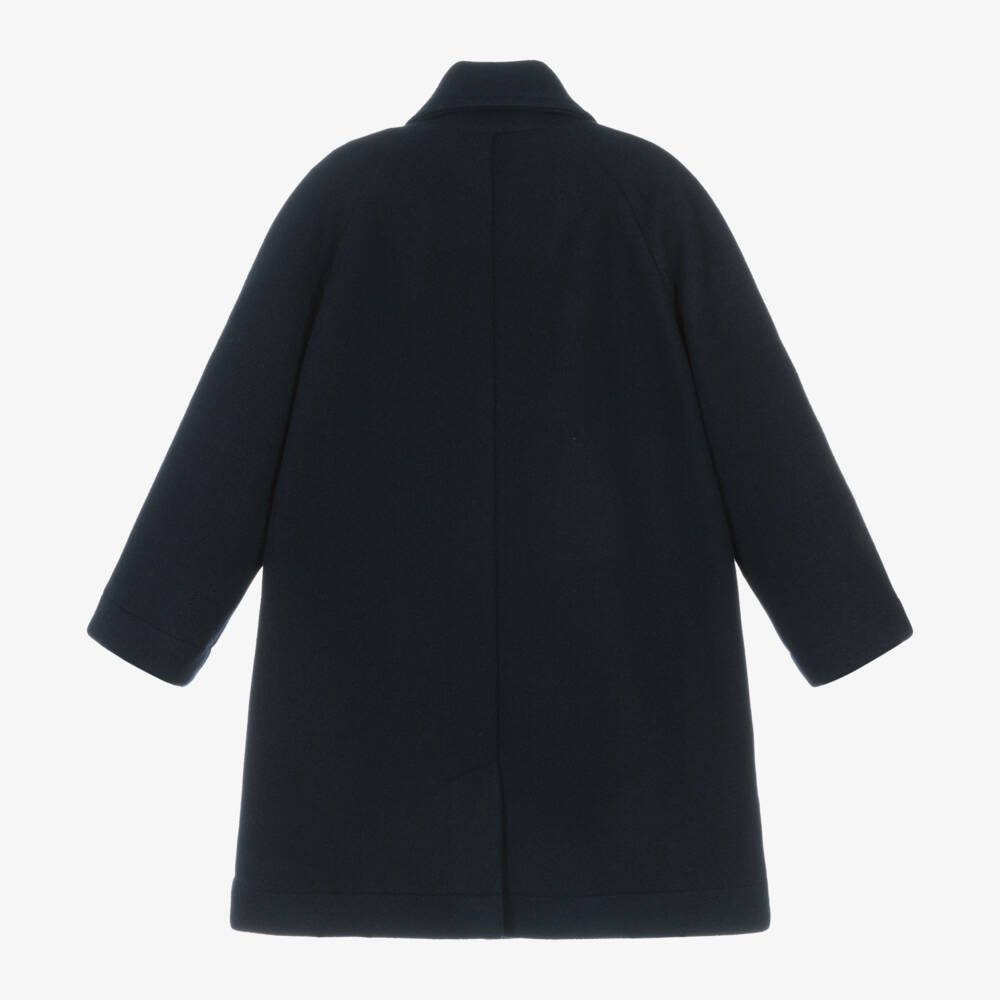 Il Gufo-Boys Felted Navy Overcoat | Childrensalon Outlet