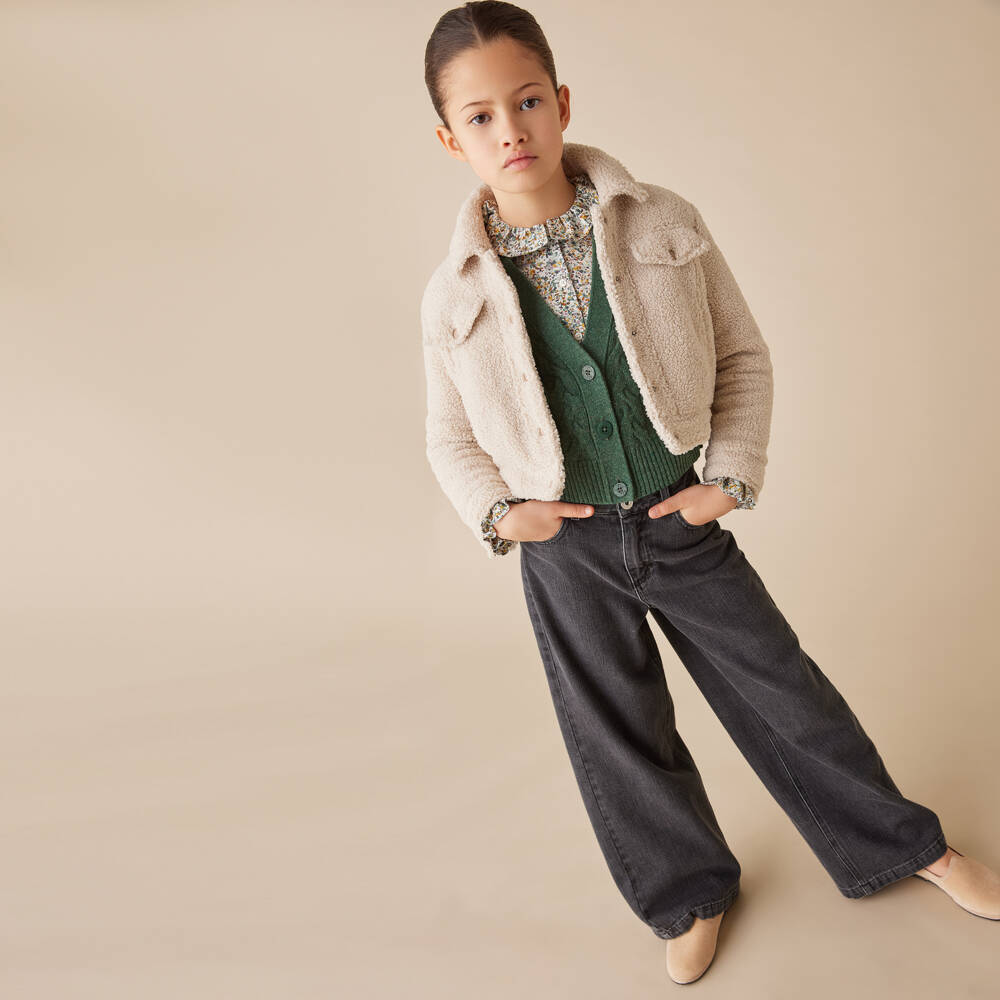 Il Gufo-Boys Green Cable Knit Cardigan | Childrensalon Outlet