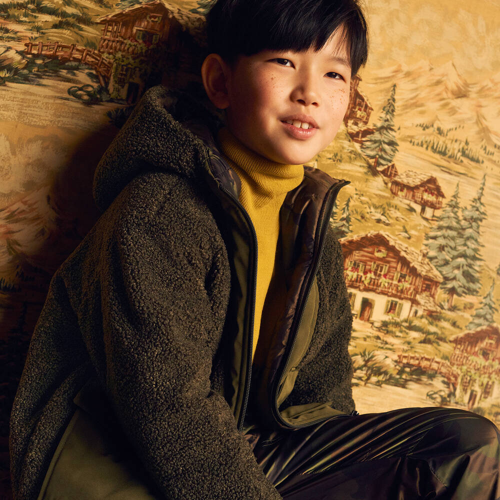 إيل غوفو-جوغرز لون أخضر بطبعة كامو للأولاد | Childrensalon Outlet