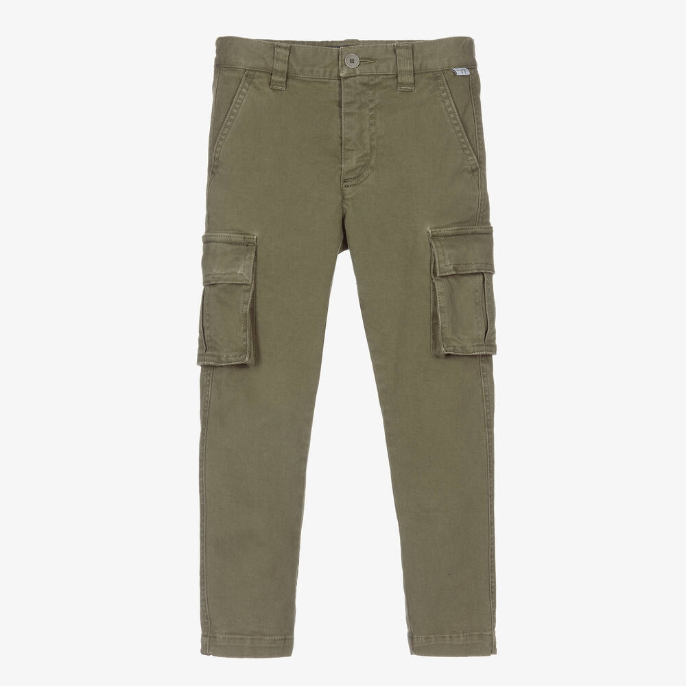 Il Gufo - Boys Green Cargo Trousers | Childrensalon