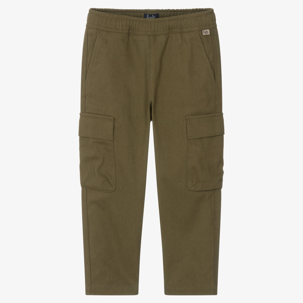 Il Gufo - Boys Green Cotton Cargo Trousers | Childrensalon