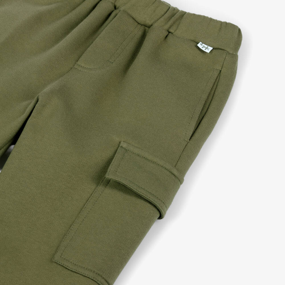 Il Gufo-Boys Green Cotton Jersey Cargo Joggers | Childrensalon Outlet