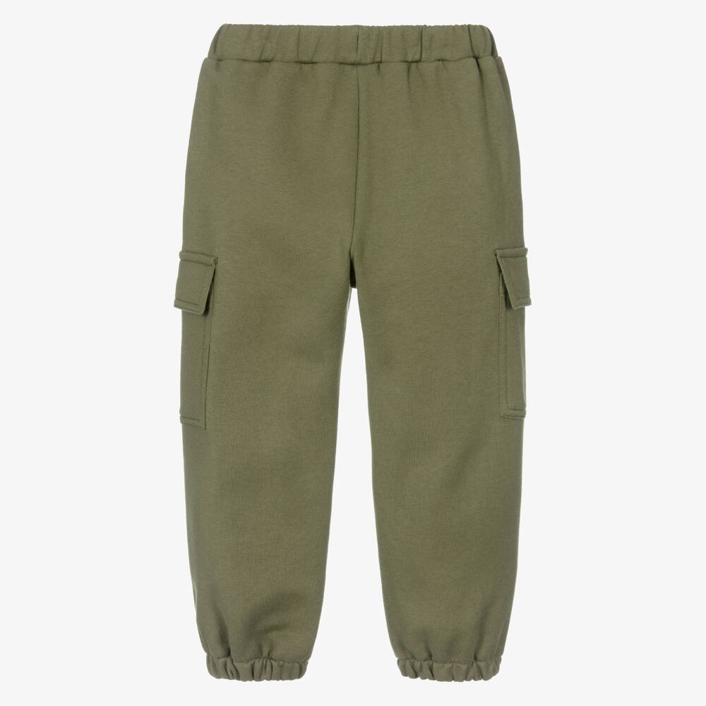 Il Gufo-Boys Green Cotton Jersey Cargo Joggers | Childrensalon Outlet