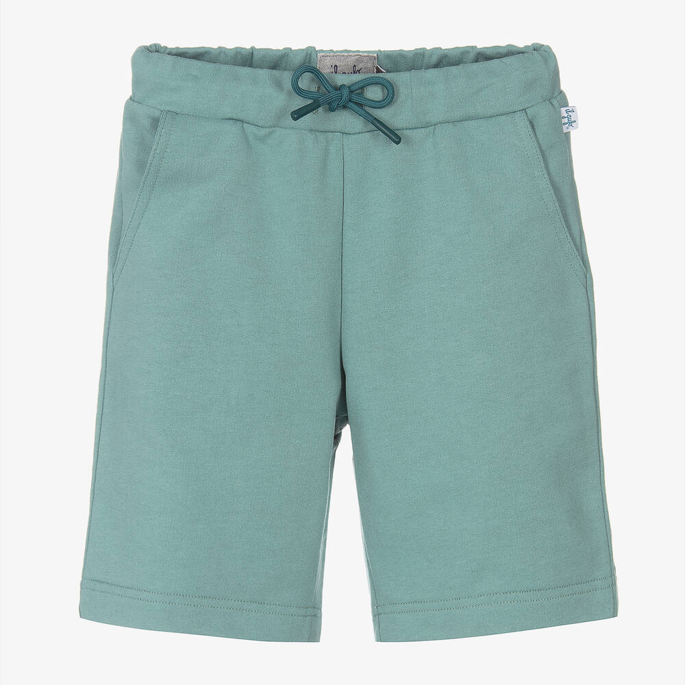 Il Gufo - Boys Green Cotton Jersey Shorts | Childrensalon