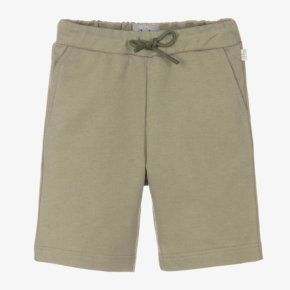 Il Gufo - Boys Green Cotton Jersey Shorts | Childrensalon