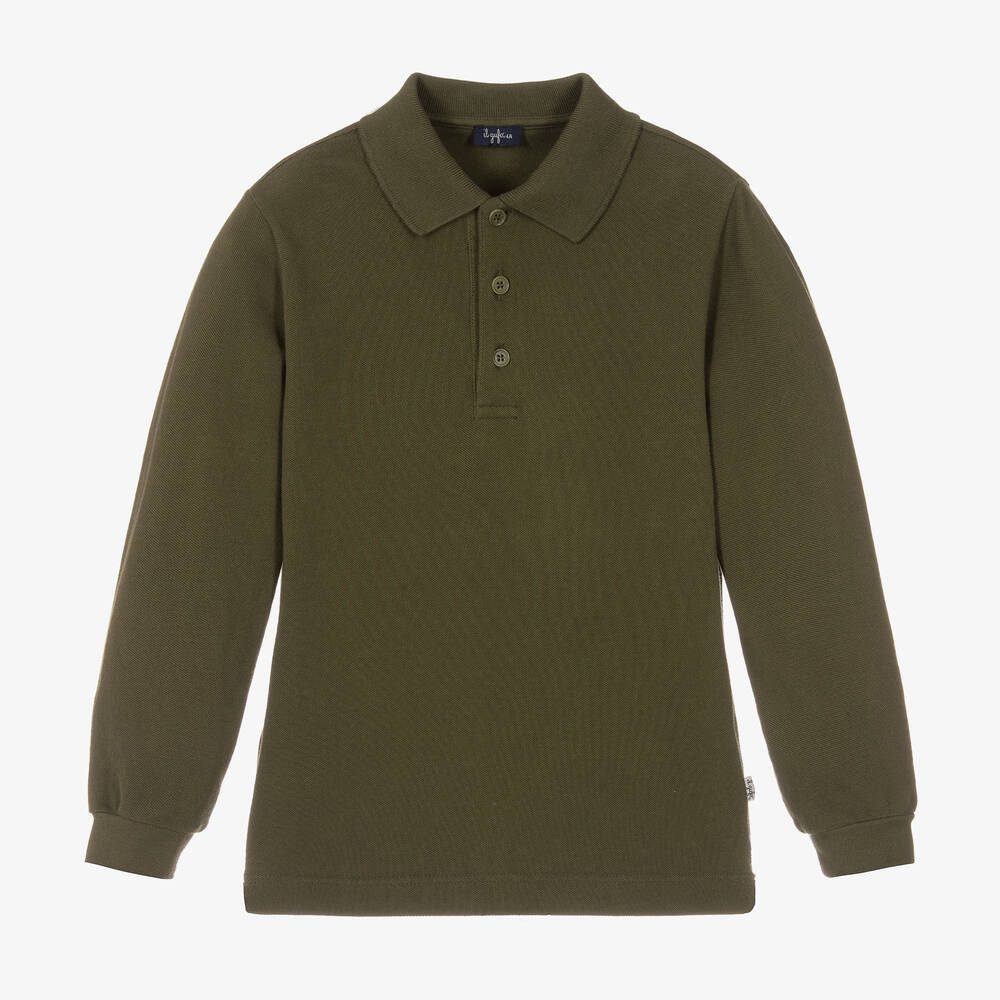 Il Gufo - Зеленая хлопковая рубашка поло | Childrensalon