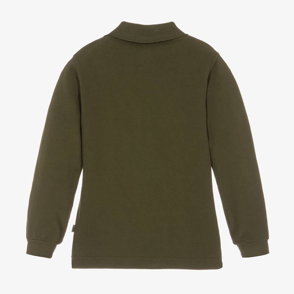 Il Gufo-توب بولو قطن بيكيه لون أخضر داكن للأولاد | Childrensalon Outlet