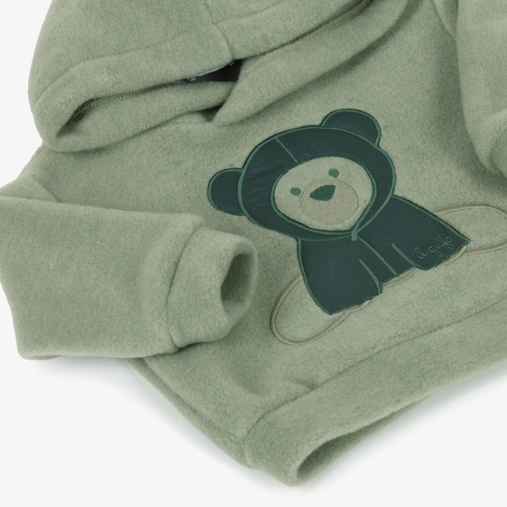 Il Gufo-Boys Green Fleece Bear Tracksuit | Childrensalon Outlet