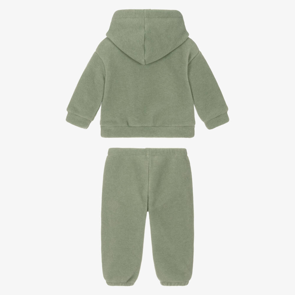 Il Gufo-Boys Green Fleece Bear Tracksuit | Childrensalon Outlet