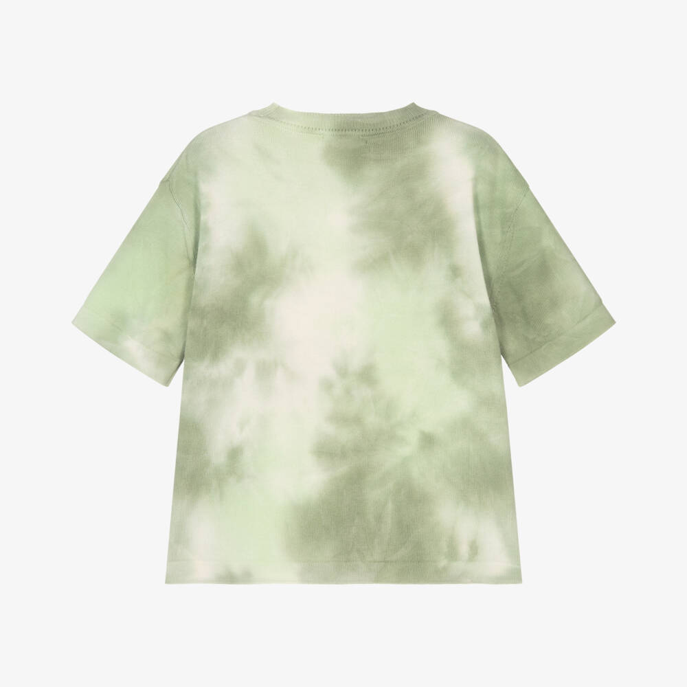 Il Gufo-Boys Green Tie-Dye Cotton Pullover | Childrensalon Outlet