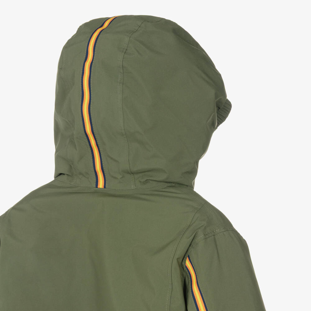 Il Gufo-Boys Green Water Resistant Padded K-Way Jacket with Hood | Childrensalon Outlet