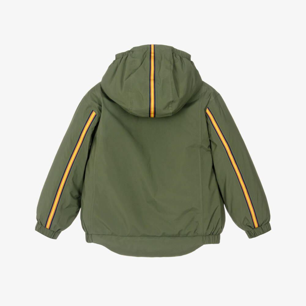 Il Gufo-Boys Green Water Resistant Padded K-Way Jacket with Hood | Childrensalon Outlet