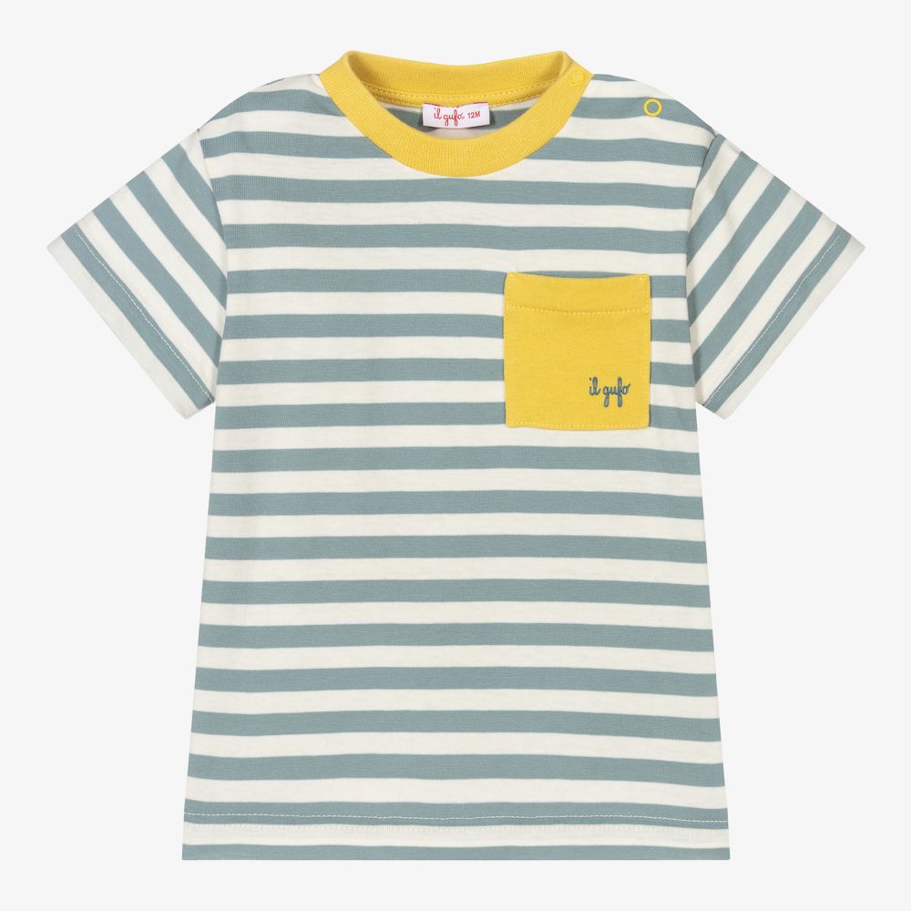 Il Gufo - T-Shirt in Grün und Gelb (J) | Childrensalon