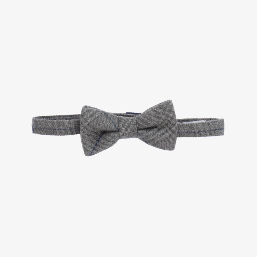 Il Gufo-Boys Grey Check Bow Tie | Childrensalon Outlet