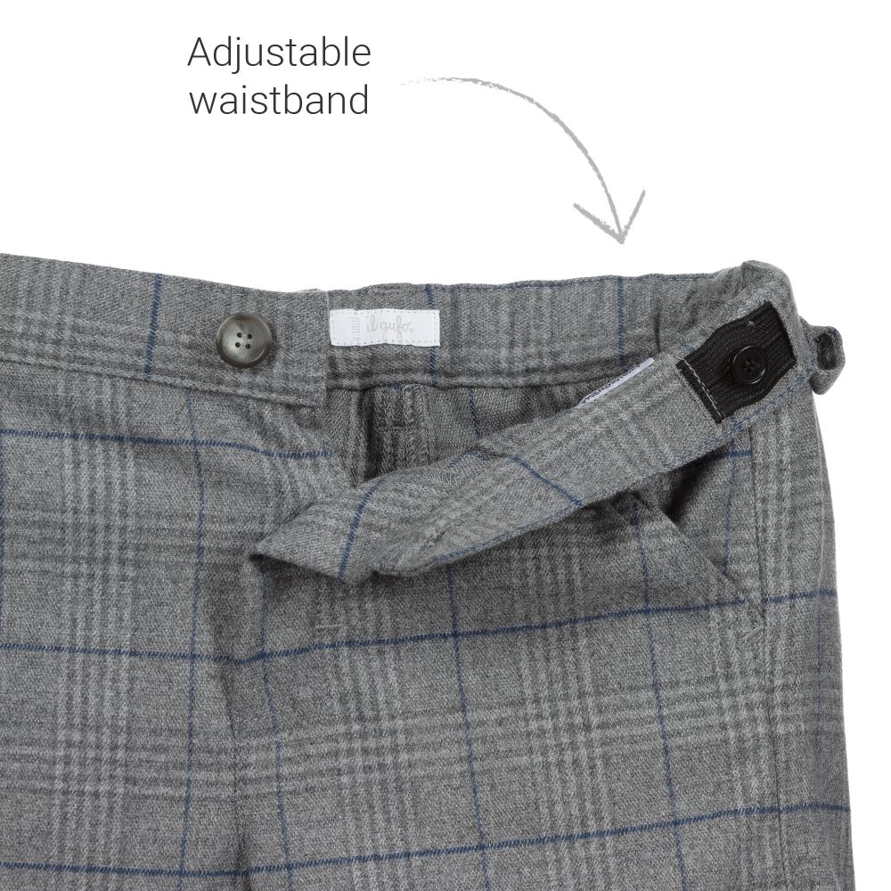 Il Gufo-Серые брюки в клетку для мальчиков | Childrensalon Outlet