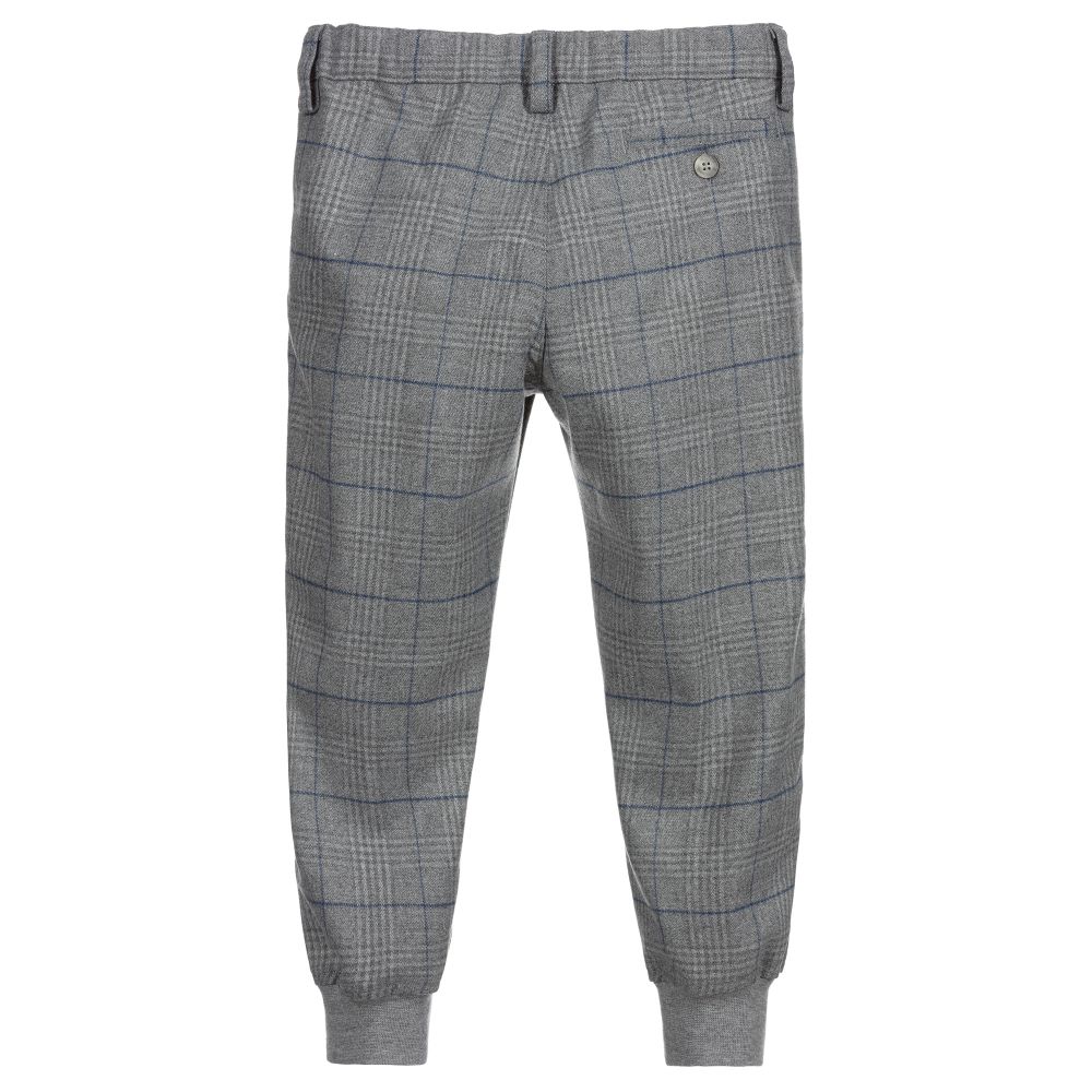 Il Gufo-Серые брюки в клетку для мальчиков | Childrensalon Outlet