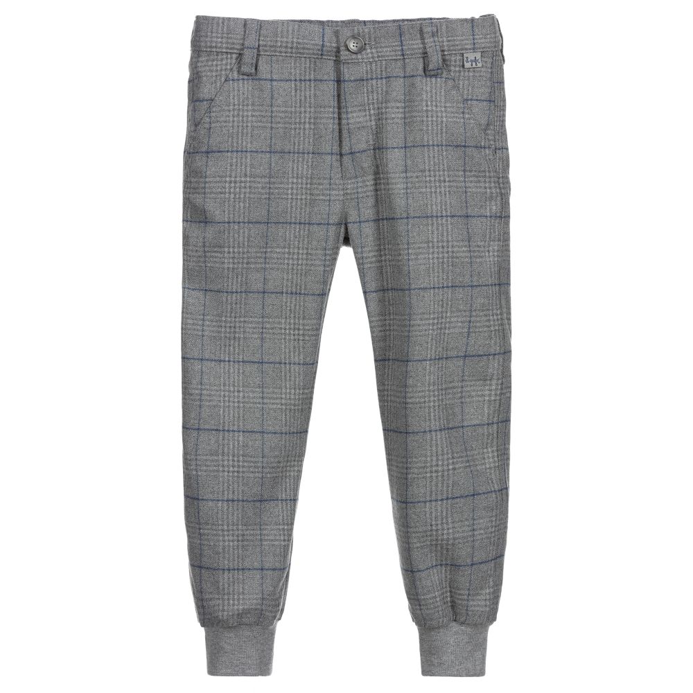 Il Gufo - Boys Grey Check Trousers | Childrensalon