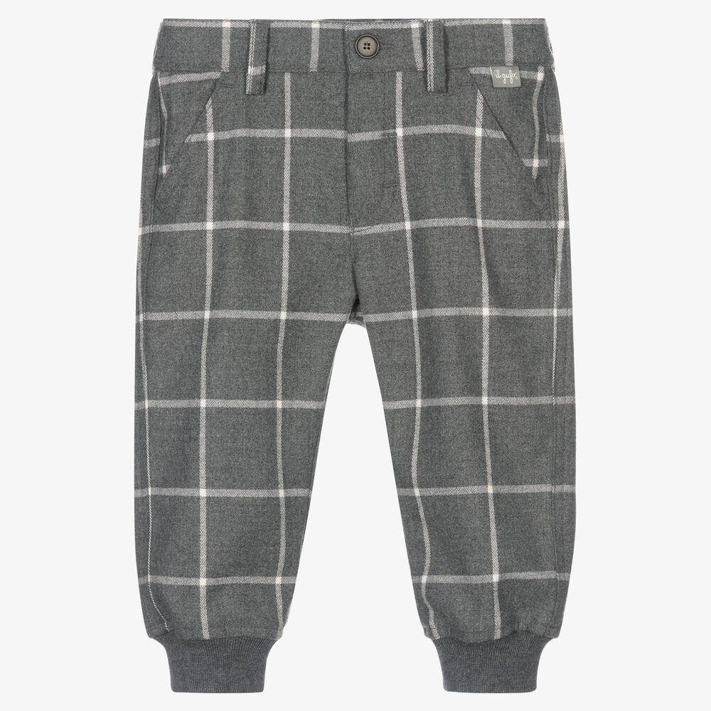 Il Gufo - Pantalon gris à carreaux garçon | Childrensalon