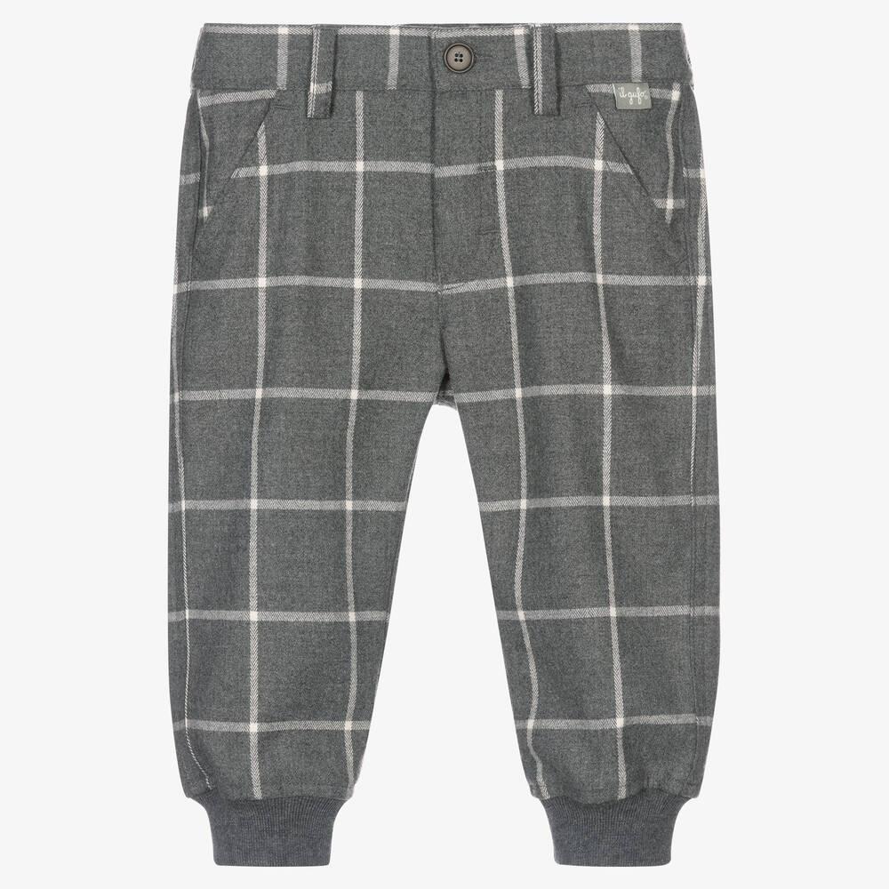 Il Gufo - Boys Grey Check Trousers | Childrensalon