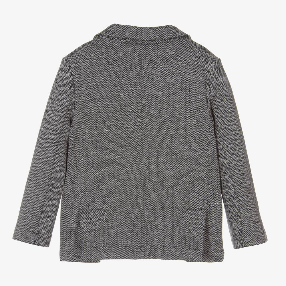 Il Gufo-Серый хлопковый блейзер в елочку | Childrensalon Outlet