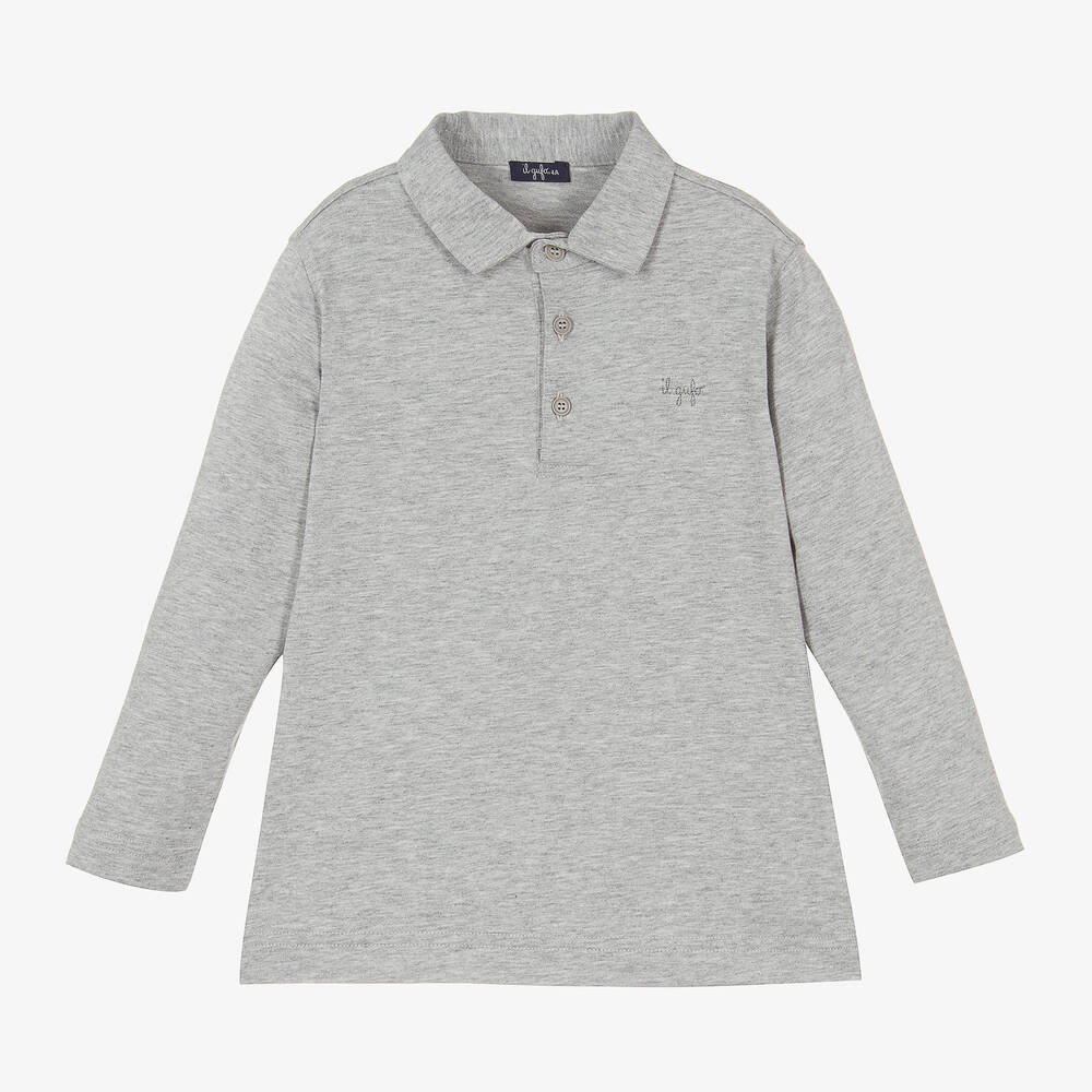 Il Gufo - Graues Poloshirt aus Baumwolljersey | Childrensalon